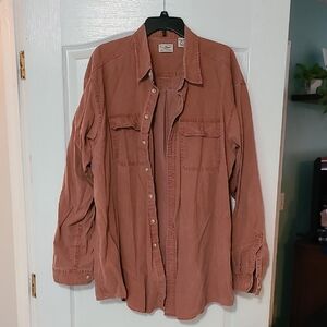 LL Bean Men's Button Down Shirt in Rust